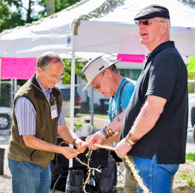 Volunteers preparing the rope making activity at the 2017 Mountain View Arts Festival.